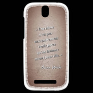 Coque HTC One SV Chose vraie Rouge Citation Oscar Wilde
