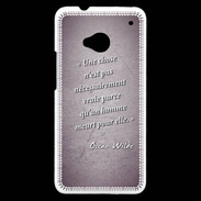 Coque HTC One Chose vraie Violet Citation Oscar Wilde