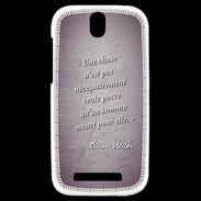 Coque HTC One SV Chose vraie Violet Citation Oscar Wilde