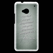 Coque HTC One Chose vraie Vert Citation Oscar Wilde