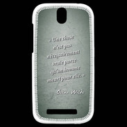 Coque HTC One SV Chose vraie Vert Citation Oscar Wilde
