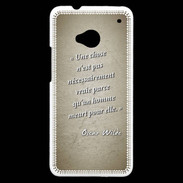 Coque HTC One Chose vraie Sepia Citation Oscar Wilde