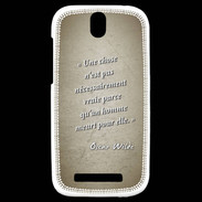 Coque HTC One SV Chose vraie Sepia Citation Oscar Wilde
