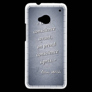 Coque HTC One Conscience Bleu Citation Oscar Wilde