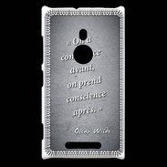 Coque Nokia Lumia 925 Conscience Noir Citation Oscar Wilde