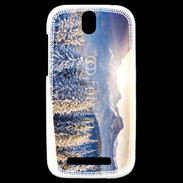 Coque HTC One SV Montagne enneigée et ensoleillée