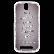 Coque HTC One SV Conscience Violet Citation Oscar Wilde