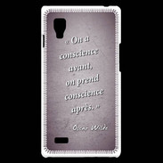 Coque LG Optimus L9 Conscience Violet Citation Oscar Wilde