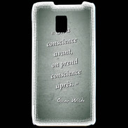 Coque LG P990 Conscience Vert Citation Oscar Wilde