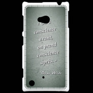 Coque Nokia Lumia 720 Conscience Vert Citation Oscar Wilde