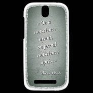Coque HTC One SV Conscience Vert Citation Oscar Wilde