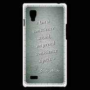 Coque LG Optimus L9 Conscience Vert Citation Oscar Wilde