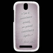 Coque HTC One SV Conscience Rose Citation Oscar Wilde