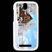 Coque HTC One SV Chalet enneigé 2