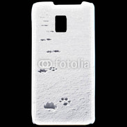 Coque LG P990 Traces de pas d'animal dans la neige
