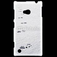Coque Nokia Lumia 720 Traces de pas d'animal dans la neige