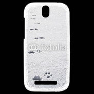 Coque HTC One SV Traces de pas d'animal dans la neige