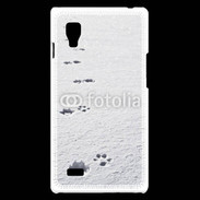 Coque LG Optimus L9 Traces de pas d'animal dans la neige
