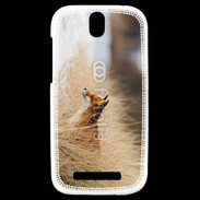 Coque HTC One SV Renard paysage hiver