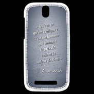 Coque HTC One SV Cynique Bleu Citation Oscar Wilde