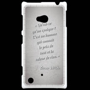 Coque Nokia Lumia 720 Cynique Gris Citation Oscar Wilde