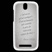 Coque HTC One SV Cynique Gris Citation Oscar Wilde