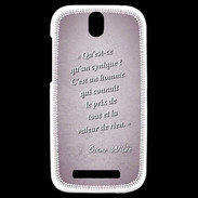 Coque HTC One SV Cynique Rose Citation Oscar Wilde
