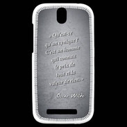 Coque HTC One SV Cynique Noir Citation Oscar Wilde
