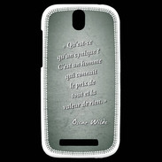 Coque HTC One SV Cynique Vert Citation Oscar Wilde