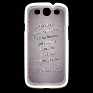 Coque Samsung Galaxy S3 Cynique Violet Citation Oscar Wilde