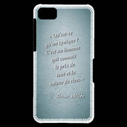Coque Blackberry Z10 Cynique Turquoise Citation Oscar Wilde