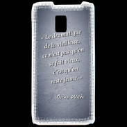 Coque LG P990 Dramatique vieillesse Bleu Citation Oscar Wilde