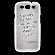 Coque Samsung Galaxy S3 Dramatique vieillesse Gris Citation Oscar Wilde