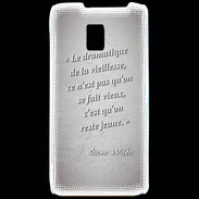 Coque LG P990 Dramatique vieillesse Gris Citation Oscar Wilde