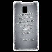Coque LG P990 Dramatique vieillesse Noir Citation Oscar Wilde