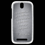 Coque HTC One SV Dramatique vieillesse Noir Citation Oscar Wilde