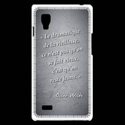 Coque LG Optimus L9 Dramatique vieillesse Noir Citation Oscar Wilde