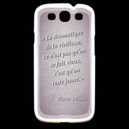 Coque Samsung Galaxy S3 Dramatique vieillesse Rose Citation Oscar Wilde