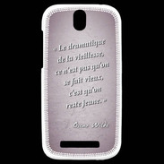 Coque HTC One SV Dramatique vieillesse Rose Citation Oscar Wilde