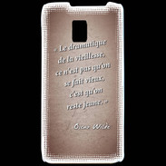 Coque LG P990 Dramatique vieillesse Rouge Citation Oscar Wilde