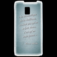 Coque LG P990 Dramatique vieillesse Turquoise Citation Oscar Wilde