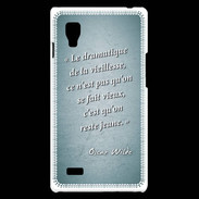 Coque LG Optimus L9 Dramatique vieillesse Turquoise Citation Oscar Wilde