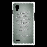 Coque LG Optimus L9 Dramatique vieillesse Vert Citation Oscar Wilde