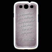 Coque Samsung Galaxy S3 Dramatique vieillesse Violet Citation Oscar Wilde
