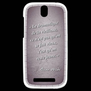 Coque HTC One SV Dramatique vieillesse Violet Citation Oscar Wilde
