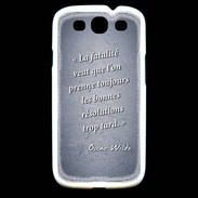 Coque Samsung Galaxy S3 Fatalité Bleu Citation Oscar Wilde