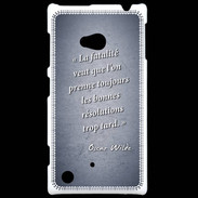 Coque Nokia Lumia 720 Fatalité Bleu Citation Oscar Wilde