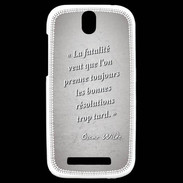 Coque HTC One SV Fatalité Gris Citation Oscar Wilde