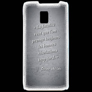 Coque LG P990 Fatalité Noir Citation Oscar Wilde