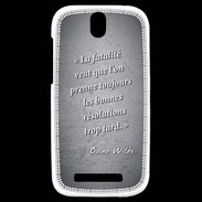 Coque HTC One SV Fatalité Noir Citation Oscar Wilde
